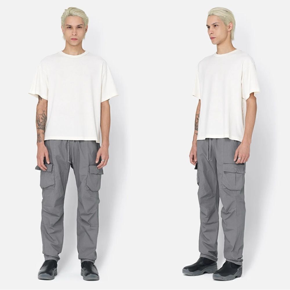 John Elliott Back Sateen Cargo Pants in Charcoal grey